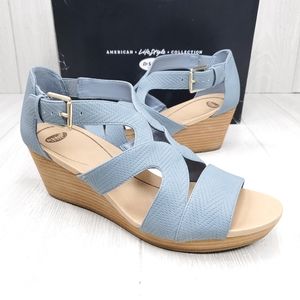 Dr. Scholl's Bailey Blue Strappy Wedge Sandals 11